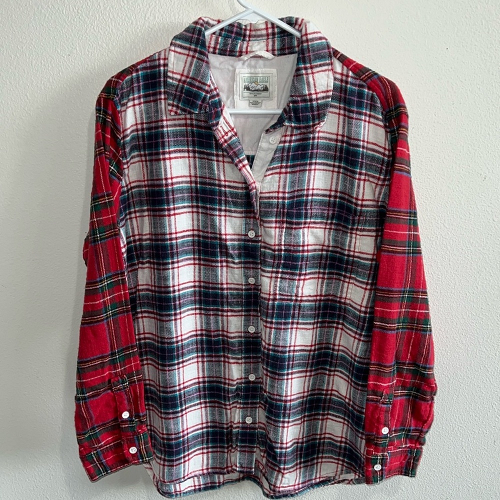American Eagle Women’s Multi Colored Red Flannel